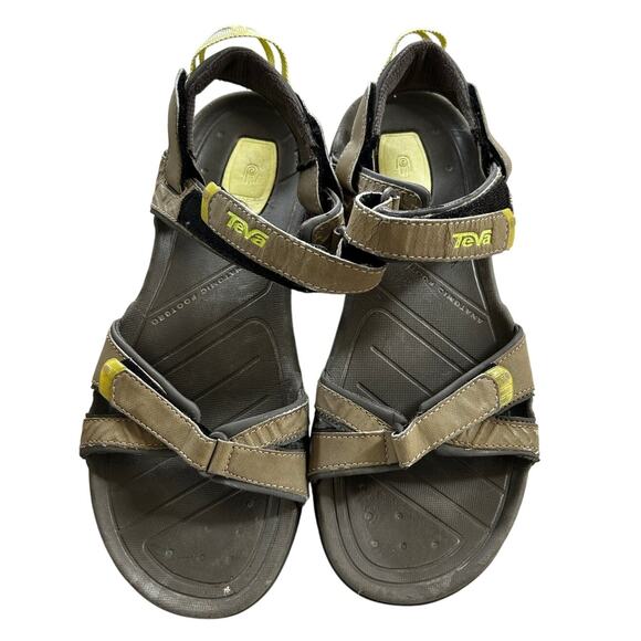 Teva Numa Olive Green & Lime Adjustable Strap Hiking Water Sandal - Picture 1 of 8